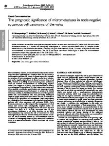 The prognostic significance of micrometastases in ... - BioMedSearch