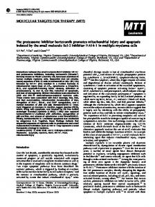 The proteasome inhibitor bortezomib promotes mitochondrial ... - Nature