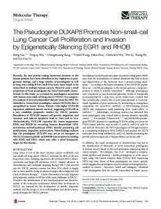 The Pseudogene DUXAP8 Promotes Non-small-cell Lung ... - Cell Press