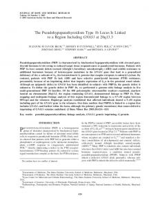 The Pseudohypoparathyroidism Type 1b Locus ... - Wiley Online Library