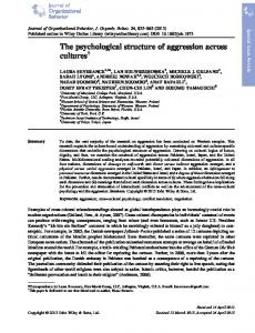 The psychological structure of aggression across ... - Semantic Scholar