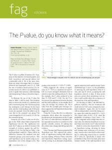 The Pvalue, do you know what it means?