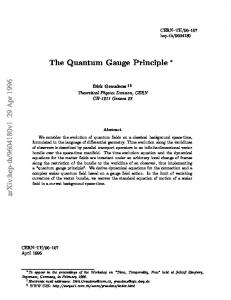 The Quantum Gauge Principle