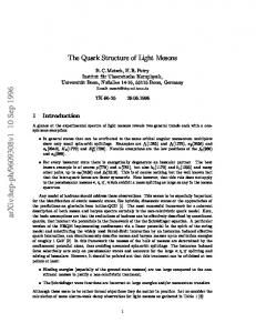 The Quark Structure of Light Mesons