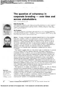 The question of coherency in corporate branding--over time ... - PURE