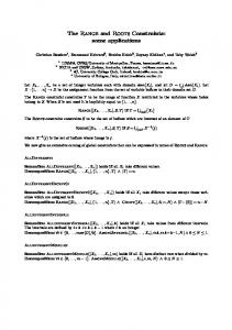 The Range and Roots Constraints: some