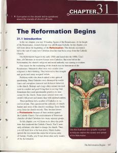 The Reformation Begins