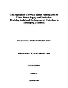 The Regulation of Private Sector Participation in ... - AgEcon Search