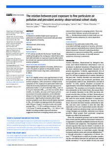 The relation between past exposure to fine particulate air pollution and ...