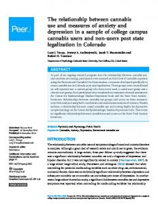 The relationship between cannabis use and measures of ... - PeerJ