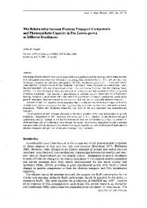 The Relationship between Electron Transport Components and ...