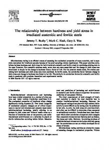 The relationship between hardness and yield stress in ...