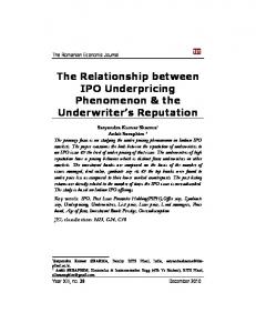 The Relationship between IPO Underpricing ... - CiteSeerX