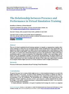 The Relationship between Presence and ... - Semantic Scholar