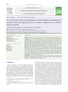 The relationship between progesterone and biochemical ... - Core