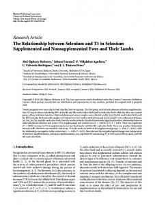 The Relationship between Selenium and T3 in Selenium ...