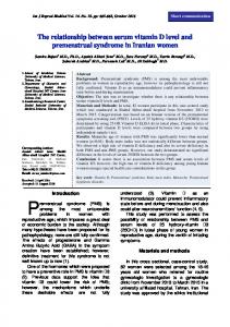 The relationship between serum vitamin D level ... - Bioline International