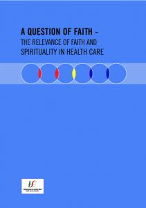 The Relevance of Faith and Spirituality in Health Care - HSE