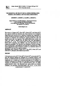 the removal of heavy metal ions - CiteSeerX