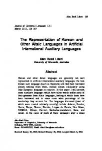 The Representation of Korean and Other Altaic Languages in Artificial