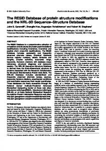 The RESID Database of protein structure ... - BioMedSearch