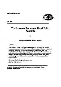 The Resource Curse and Fiscal Policy Volatility