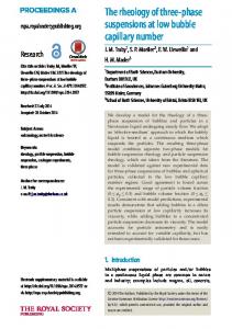 The rheology of three-phase suspensions at low bubble ... - CiteSeerX