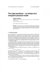 The rigid pendulum - Semantic Scholar