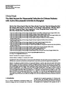 The Risk Factors for Nosocomial Infection in Chinese Patients with ...