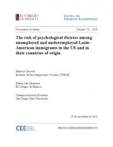 The risk of psychological distress among unemployed