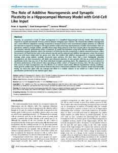 The Role of Additive Neurogenesis and Synaptic