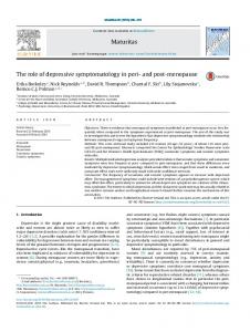 The role of depressive symptomatology in peri- and post-menopause