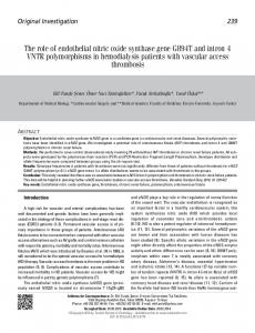 The role of endothelial nitric oxide synthase gene ... - JournalAgent