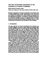 The Role of Extrinsic Motivation in the Dynamics of ... - Semantic Scholar