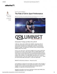 The Role of Grit in Sport Performance