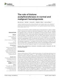 The role of histone acetyltransferases in normal and ... - Frontiers