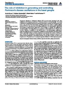 The role of inhibition in generating and controlling ... - BioMedSearch