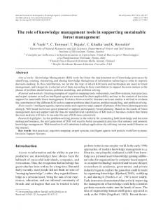 The role of knowledge management tools in supporting sustainable ...