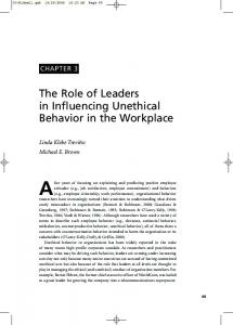 The Role of Leaders in Influencing Unethical Behavior in ... - Corwin