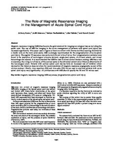 The Role of Magnetic Resonance Imaging in the Management of ...