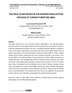 THE ROLE OF NETWORKS IN THE ...