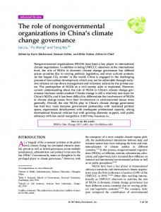 The role of nongovernmental organizations in China's climate change ...