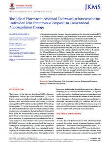 The Role of Pharmacomechanical Endovascular Intervention for