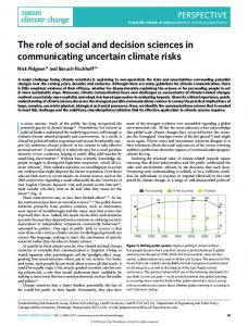 The Role of Social and Decision Sciences in ... - Artis International