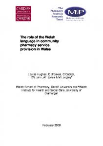 The role of the Welsh language in community pharmacy service ...