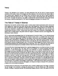 The Role of Theory in Science