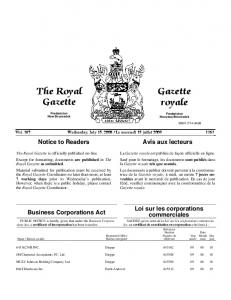 The Royal Gazette Gazette royale