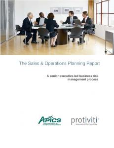 The Sales & Operations Planning Report