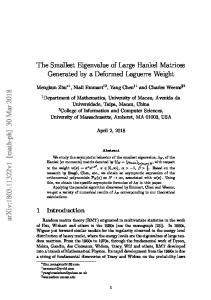 The Smallest Eigenvalue of Large Hankel Matrices Generated ... - arXiv