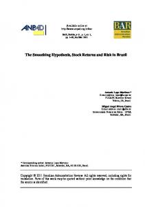 The Smoothing Hypothesis, Stock Returns and Risk in Brazil - SciELO